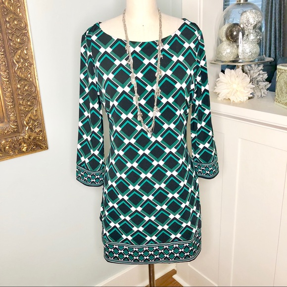 White House Black Market Tops - White House Black Market Green Plaid Tunic Blouse